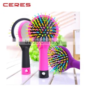 Abundant Hair & Antistatic Detangling Comb Eyecandy Rainbow Wave Curly Plastic Hair Brush thumbnail-1
