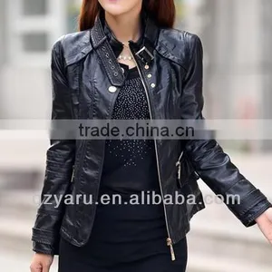 Women Fashion Motorcycle Casual Short Jacket thumbnail-1