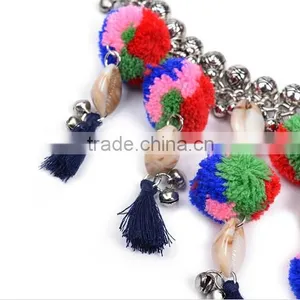 New Design Ethnic Bohemia Gypsy Exaggerate Colorful Ball Statement Necklace thumbnail-4