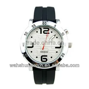 New Products Fashion Silicon Wrist Band Black Large Numbers Men Watches 2016 thumbnail-1