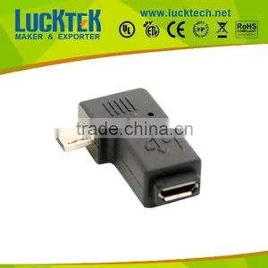 Left Angled Micro USB Adapter, Angle Micro USB Male to Female thumbnail-1