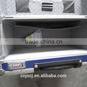Blue Export Useful Abs Locking Aluminum Tool Case, Permanent Protection Aluminum Trolley Carrying Case thumbnail-4