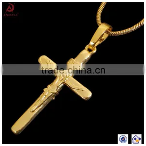 ATHENAA Cheap Jesus Cross Pendant for Jewelry Making, 18k Gold Color Jewelry /Keep Color 1 Year thumbnail-2