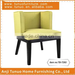 Arm Chair,Linen Fabric Cover With Piping Around and Black Finish Solid Wood Base,KD Packing,TB-7293 thumbnail-1