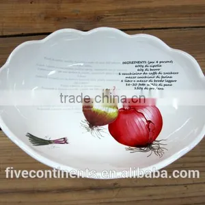 Fine Decal Oval Ceramic Salad Plate thumbnail-1