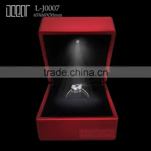 Luxury Stock Brown Led Light Jewelry Christmas Gift Ring Box for Proposal thumbnail-1