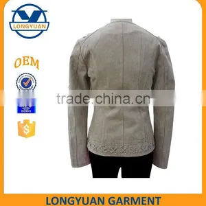 European Style Fashion Material Hot Sale Breathable Suede Leather pu Leather Jacket for Woman 2016 thumbnail-2