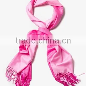 Pink Acrylic Gradient Rainbow Viscose Pashmina Scarf thumbnail-1