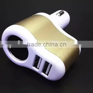 Hot Selling Universal Usb Car Charger, 3 in 1 Cigarette Car Charger for IPhone/samsung thumbnail-2