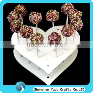 New Hot Heart Shape Customized Acrylic White Lollipop Holder Wholesale High Quality thumbnail-1