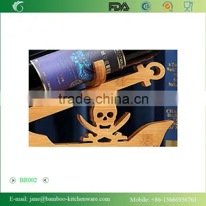Bamboo Wine Rack Wine Holder Single Bottle Holder Pirate Ship thumbnail-4