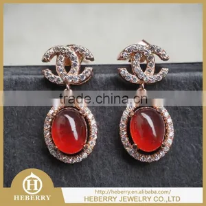 Precious Garnet Gemstone Earring Crystal Wholesale thumbnail-2