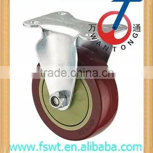 Medium Duty Polyurethane/PVC Rigid Mahogany Caster Wheel thumbnail-1