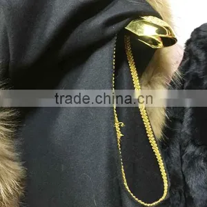 Luxury Design Lady's Cashmere and Raccoon Fur Trim Cape thumbnail-3