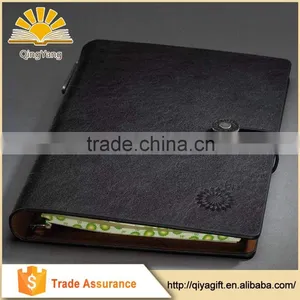 High Quality 6-Ring Binder Leather Notebook With Elastic Band thumbnail-4