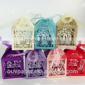 Biscuit Packaging Bag Wedding Candy Gift Party Wedding Carriage Laser Hollow Rose Candy Box thumbnail-3