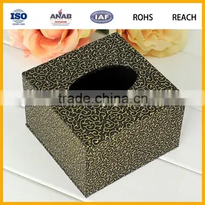 High Quality PU Leather Square Tissue Paper Box for Car/ Hotel/office thumbnail-4