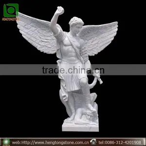 Large White Marble Male Angel Statue Carving thumbnail-1