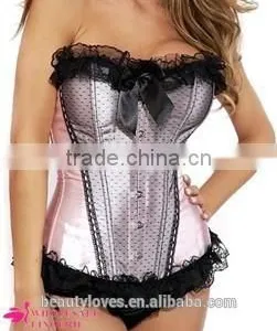 Colorful Wholesale Best Selling Sexy Black Bowknot Retro Corset thumbnail-5
