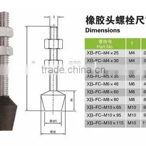 Toggle Clamp Accessories Bolts With Rubber Head thumbnail-1