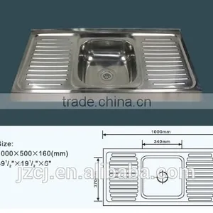JZ-327 120x50 Export Iraq Stainless Steel Kitchen Sink Made in China thumbnail-4