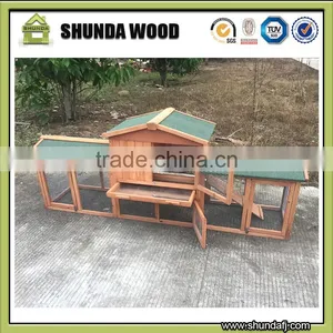SDR003-D Large Run Handmade Wood Rabbit Hutch thumbnail-1