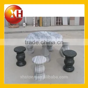 Garden Round Marble Table With Leg for Outdoor Furniture thumbnail-2