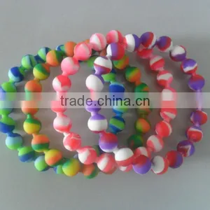 2013 Christmas Decoration Colorful Beads Silicone Buddha Bracelet thumbnail-1