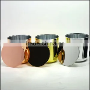 Matte Black Glass Candle Holder With Black Metal Lid thumbnail-5