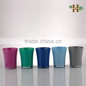Handmade Dutch Small Glass Flower Pot, Colored Simple Home Use Glass Vase thumbnail-2