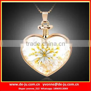 Fancy Unique Clear Glass Heart Pendant Necklace thumbnail-1