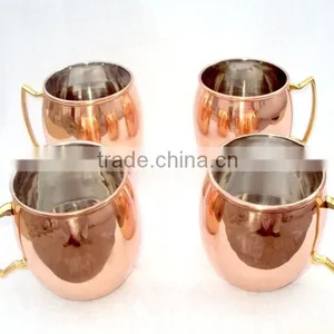 WHOLESALE BPA FREE 100% COPPER MOSCOW MULE MUG SET OF 4 MUGS thumbnail-1