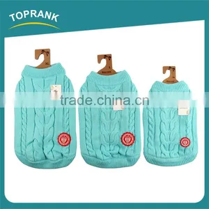 Winter Warm Blank Pattern Hand Knitted Blue Dog Sweater Clothes thumbnail-2