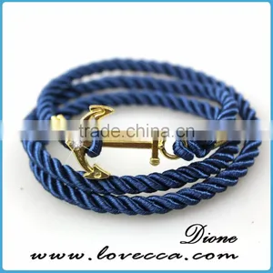 Cheap Handmade Customized Mens Anchor Bracelet, Nautical Rope Bracelet thumbnail-1