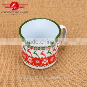 China New Design Popular Cheap White Enamel Camping Mug Wholesale thumbnail-2