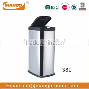 38L Plastic Lid Touch Opening Waste Bin thumbnail-1