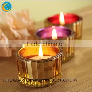 Decorative Colored Glass Tealight Candle Holder Small Size Candle Jar thumbnail-1
