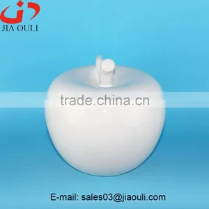 Good Sales Home Decoration White Ceramic Apple thumbnail-2