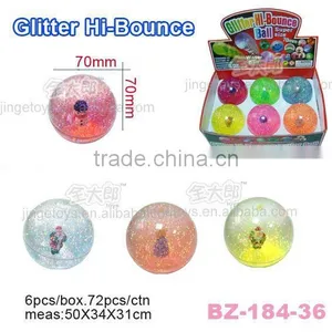 70MM Glitter GLobe HIi Bounce Ball With Santa Claus thumbnail-1