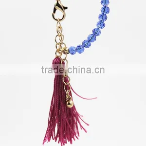 Rhinestone Turquoise Inset Oval Evil Eye Charm Crystal Bracelet Fashion Tassel Bracelet thumbnail-6