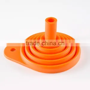 Cooking Funnel Food Grade Kitchen Silicone Rubber Funnel Silicone Foldable Funnel thumbnail-3