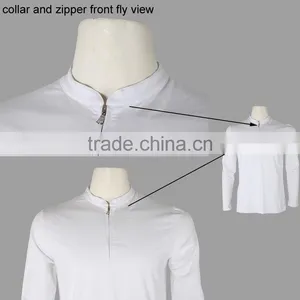 Free Sample Long Sleeves 100% Cotton Screen Printing Plain White Tee Shirt thumbnail-2