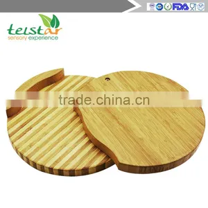 Eco-friendly Natural Bamboo Cheese Board Set 4 Cheese Knives With Cutting Board Set Bamboo & Wood Items Bamboo Kitchenwares Wood thumbnail-5