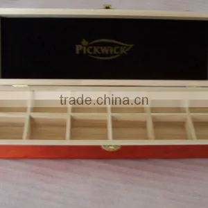 Paulownia Wood Tea Box With 12 Compartments thumbnail-1