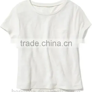 Child Girls Linen Blend Basic Tee HST8063 thumbnail-2