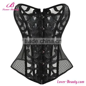 Translucent Printed Sexy Corset Waist Trainer Steel Busk thumbnail-1