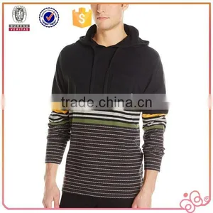 2016 Men Fashion Stripe Long Sleeve t Shirt With Hood thumbnail-3