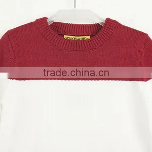 Hot Sale Hand Knitted Wool Kids Sweaters With Ribbing Neck Cotton Sweater Outwear For Children thumbnail-2