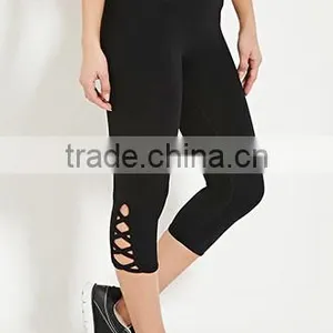 2017 Hot Sale Women Clothing Custom Fashion Blank Cropped Skinny Leggings thumbnail-3