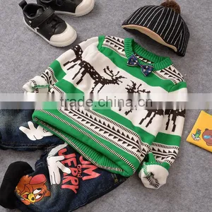 S15309A Hot Sale Knitting Patterns Winter Pullover 100% Cotton Boys Sweater Design thumbnail-2